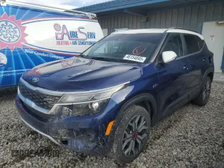 2021 Kia Seltos S with VIN KNDEUCA29M7053336, listed as a Copart auction lot 46154845 with 140,760 mi miles and Clean Title. Bid and sale history available at carsss.com. Image 1.