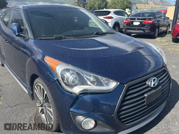2016 Hyundai Veloster Turbo with VIN KMHTC6AE8GU260274, listed as a Copart auction lot 66046955 with 112,582 mi miles and Salvage title. Bid and sale history available at DreamBid. Image 1.