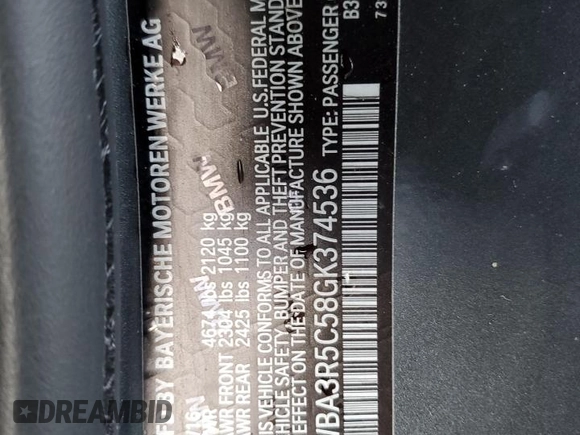 2016 BMW 4 Series 435i xDrive с VIN WBA3R5C58GK374536, выставлен на аукционе Copart как лот 44646825 с пробегом 72 199 миль миль и Списание • Salvage title. История ставок и продаж доступна на DreamBid. Изображение 12.