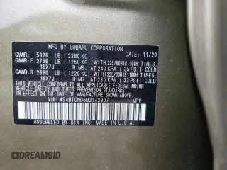 2021 Subaru Outback Limited XT с VIN 4S4BTGND6M3142907, выставлен на аукционе Copart как лот 63033285 с пробегом 22 413 миль миль и Списание • Salvage title. История ставок и продаж доступна на DreamBid. Изображение 12.