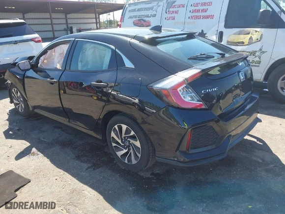 2018 Honda Civic Hatchback LX with VIN SHHFK7H20JU201840, listed as a IAAI auction lot 41775448 with 57,702 mi miles. Bid and sale history available at carsss.com. Image 3.