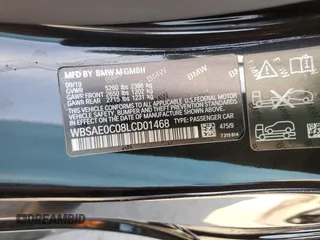 2020 BMW M8 with VIN WBSAE0C08LCD01468, listed as a Copart auction lot 50227115 with 48,829 mi miles and Clean Title. Bid and sale history available at carsss.com. Image 12.