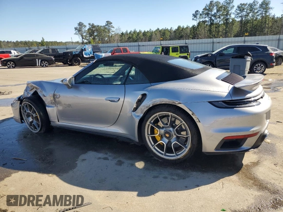 2021 Porsche 911 Turbo S with VIN WP0CD2A95MS263671, listed as a Copart auction lot 49399805 with 0 mi miles and Salvage Title. Bid and sale history available at carsss.com. Image 2.