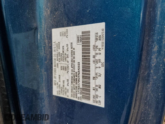 2000 Ford F-150 XL with VIN 1FTRX17W2YNA92522, listed as a Copart auction lot 54456495 with Not provided miles and Salvage title. Bid and sale history available at DreamBid. Image 12.