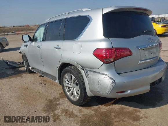 2017 Infiniti QX80 z VIN JN8AZ2NF0H9645147, wystawiony jako IAAI lot #42046252 z przebiegiem 98 759 mil mil oraz . Historia ofert i sprzedaży dostępna na DreamBid. Obrazek 3.
