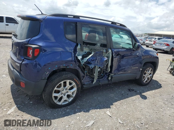 2017 Jeep Renegade Latitude with VIN ZACCJABB7HPE45338, listed as a Copart auction lot 56951665 with 168,286 mi miles and Salvage title. Bid and sale history available at DreamBid. Image 3.