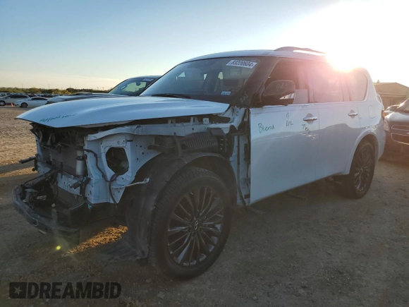 2022 Infiniti QX80 PREMIUM SELECT with VIN JN8AZ2AE6N9293085, listed as a Copart auction lot 83220604 with 36,253 mi miles and Salvage Title. Bid and sale history available at carsss.com. Image 1.