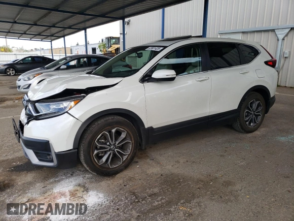 2022 Honda CR-V EX-L with VIN 2HKRW1H87NH406602, listed as a Copart auction lot 52801425 with 13,159 mi miles and Salvage Title. Bid and sale history available at carsss.com. Image 1.