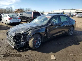 2023 Infiniti Q50 Red Sport 400 с VIN JN1FV7DR5PM590876, выставлен на аукционе Copart как лот 49144815 с пробегом 17 718 миль миль и Списание • Salvage title. История ставок и продаж доступна на DreamBid. Изображение 1.