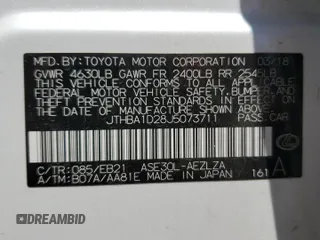 2018 Lexus IS 300 with VIN JTHBA1D28J5073711, listed as a Copart auction lot 62951895 with 68,538 mi miles and Salvage title. Bid and sale history available at DreamBid. Image 12.