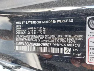 2024 BMW 2 Series M240i with VIN 3MW43CM09R8E26807, listed as a IAAI auction lot 41214495 with 20,613 mi miles. Bid and sale history available at carsss.com. Image 9.