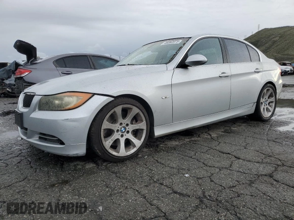 2007 BMW 3 Series 335i with VIN WBAVB73527KY60722, listed as a Copart auction lot 48382075 with 164,453 mi miles and Salvage Title. Bid and sale history available at carsss.com. Image 1.