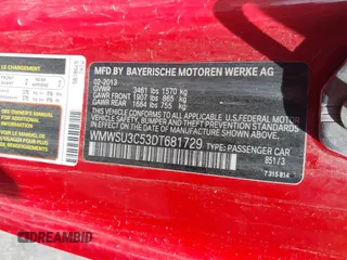2013 MINI Hardtop with VIN WMWSU3C53DT681729, listed as a IAAI auction lot 42196391 with 128,197 mi miles and . Bid and sale history available at DreamBid. Image 9.