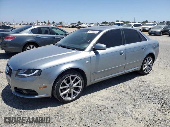2008 Audi A4 2.0T with VIN WAUAF78E58A162740, listed as a Copart auction lot 60241235 with 124,040 mi miles and Clean title. Bid and sale history available at DreamBid. Image 1.