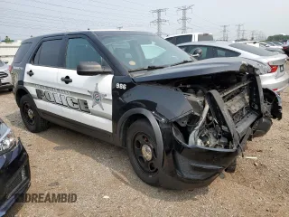 2017 Ford Police Interceptor Utility with VIN 1FM5K8AR4HGE02145, listed as a Copart auction lot 60424045 with Not provided miles and Salvage title. Bid and sale history available at DreamBid. Image 4.