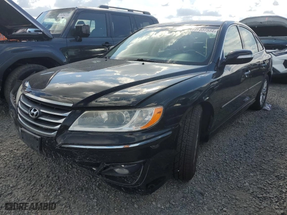 2011 Hyundai Azera Limited with VIN KMHFC4DF3BA537090, listed as a Copart auction lot 74337554 with 0 mi miles and Salvage Title. Bid and sale history available at carsss.com. Image 1.