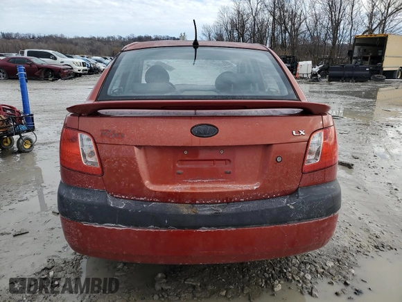 2008 Kia Rio LX with VIN KNADE123486315485, listed as a Copart auction lot 46528395 with 140,976 mi miles and Salvage Title. Bid and sale history available at DreamBid. Image 6.