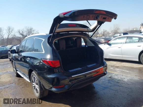 2017 Infiniti QX60 with VIN 5N1DL0MN7HC561106, listed as a IAAI auction lot 41768919 with 112,377 mi miles. Bid and sale history available at carsss.com. Image 3.