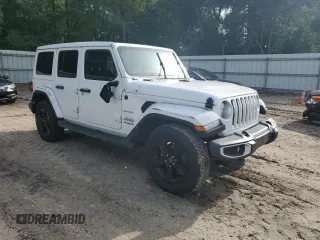 2020 Jeep Wrangler Unlimited Sahara with VIN 1C4HJXEN5LW207076, listed as a Copart auction lot 59461645 with 57,559 mi miles and Salvage title. Bid and sale history available at DreamBid. Image 4.