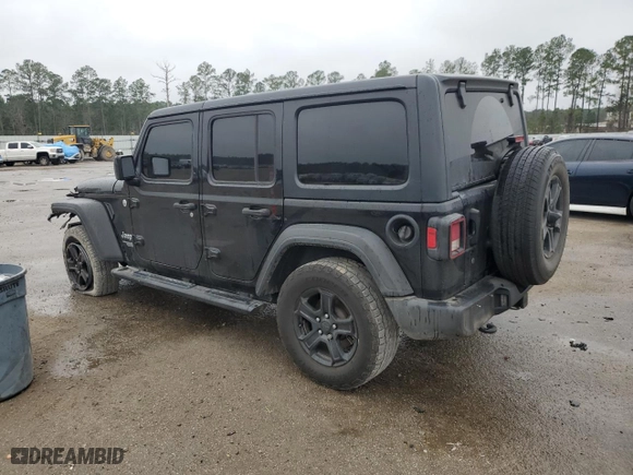 2019 Jeep Wrangler Unlimited Sport S with VIN 1C4HJXDG0KW664752, listed as a Copart auction lot 44747105 with 153,663 mi miles and Salvage Title. Bid and sale history available at carsss.com. Image 2.