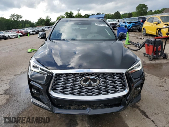 2025 Infiniti QX55 Luxe with VIN 3PCAJ5JRXSF106746, listed as a Copart auction lot 54404335 with 4,466 mi miles and Salvage title. Bid and sale history available at DreamBid. Image 5.