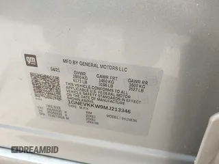 2021 Chevrolet Traverse Premier with VIN 1GNEVKKW9MJ213346, listed as a IAAI auction lot 41591024 with 112,803 mi miles. Bid and sale history available at carsss.com. Image 9.