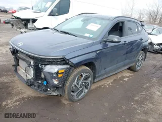 2024 Hyundai Kona N Line with VIN KM8HACA38RU051922, listed as a IAAI auction lot 41612286 with 21,369 mi miles. Bid and sale history available at carsss.com. Image 2.