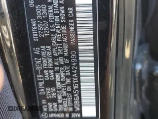 1999 Mercedes-Benz S-Class with VIN WDBGA51G1XA424990, listed as a Copart auction lot 89411825 with 160,021 mi miles and Salvage Title. Bid and sale history available at carsss.com. Image 12.