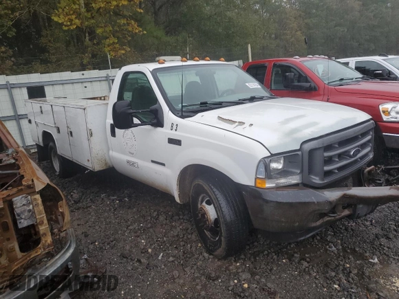 2002 Ford F-350 with VIN 1FDWF36F62EA33785, listed as a Copart auction lot 83114154 with 227,107 mi miles and Salvage title. Bid and sale history available at DreamBid. Image 4.