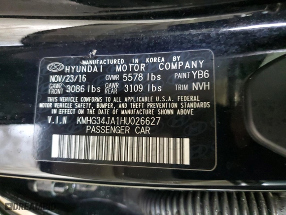 2017 Genesis G90 3.3T Premium with VIN KMHG34JA1HU026627, listed as a Copart auction lot 73166934 with 79,489 mi miles and Salvage Title. Bid and sale history available at carsss.com. Image 12.