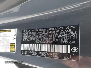 2024 Toyota Prius LE with VIN JTDACAAU9R3028815, listed as a IAAI auction lot 42150442 with 20,510 mi miles and . Bid and sale history available at DreamBid. Image 9.