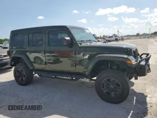 2021 Jeep Wrangler Unlimited Sahara Altitude with VIN 1C4HJXEM9MW596278, listed as a Copart auction lot 61005625 with 47,033 mi miles and Salvage title. Bid and sale history available at DreamBid. Image 4.