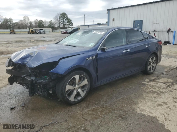 2019 Kia Optima S with VIN 5XXGT4L37KG317049, listed as a Copart auction lot 45524245 with 149,446 mi miles and Salvage Title. Bid and sale history available at carsss.com. Image 1.
