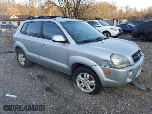 2007 Hyundai Tucson SE with VIN KM8JN12D17U587870, listed as a Copart auction lot 80851704 with 185,437 mi miles and Salvage Title. Bid and sale history available at carsss.com. Image 4.