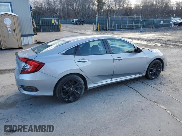 2019 Honda Civic Sport with VIN 2HGFC2F83KH590205, listed as a Copart auction lot 50060315 with 70,167 mi miles and Salvage Title. Bid and sale history available at DreamBid. Image 3.