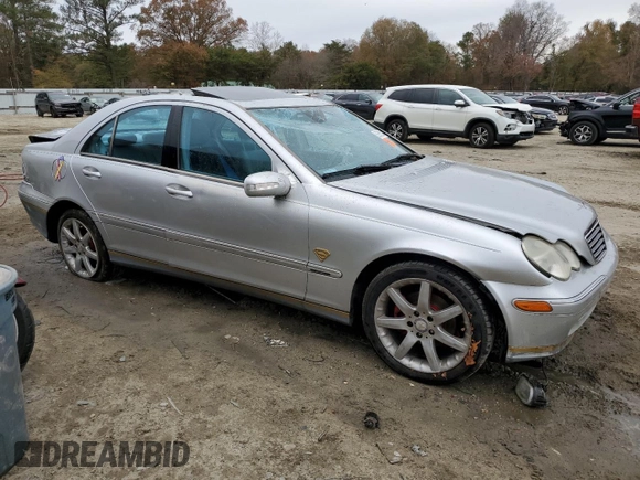 2004 Mercedes-Benz C 230 Kompressor with VIN WDBRF40J14A548030, listed as a Copart auction lot 80555724 with Not Provided miles and Salvage Title. Bid and sale history available at DreamBid. Image 4.