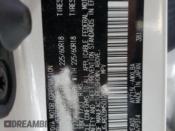 2021 Lexus NX 300h with VIN JTJGJRDZ8M5012895, listed as a Copart auction lot 62593635 with 41,210 mi miles and Salvage title. Bid and sale history available at DreamBid. Image 13.