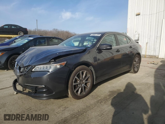 2015 Acura TLX V6 Tech with VIN 19UUB3F59FA007808, listed as a Copart auction lot 48681395 with 0 mi miles and Salvage Title. Bid and sale history available at carsss.com. Image 1.
