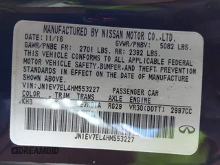 2017 Infiniti Q60 Sport with VIN JN1EV7EL4HM553227, listed as a IAAI auction lot 41479712 with 49,673 mi miles and . Bid and sale history available at DreamBid. Image 9.