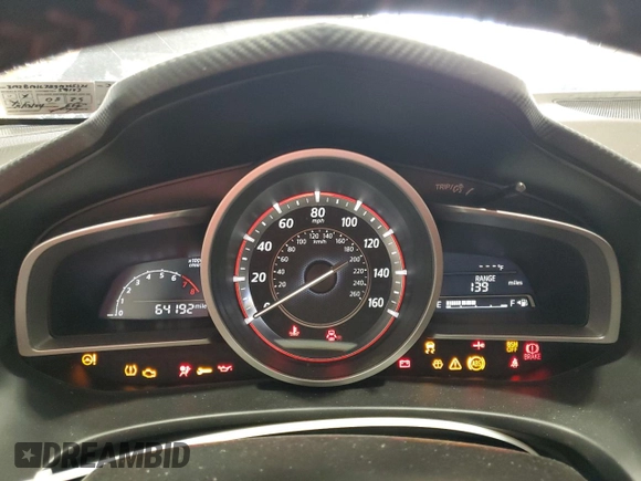 2016 Mazda 3 i Touring with VIN 3MZBM1L78GM265376, listed as a Copart auction lot 53938865 with 64,192 mi miles and Salvage Title. Bid and sale history available at DreamBid. Image 9.