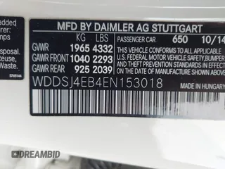 2014 Mercedes-Benz CLA 250 with VIN WDDSJ4EB4EN153018, listed as a IAAI auction lot 42458160 with 80,681 mi miles and . Bid and sale history available at DreamBid. Image 9.