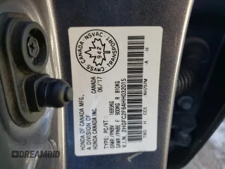 2017 Honda Civic Sedan LX with VIN 2HGFC2F64HH032015, listed as a Copart auction lot 42377955 with 110,391 mi miles and Salvage Title. Bid and sale history available at carsss.com. Image 12.