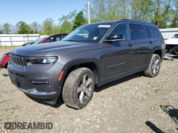 2021 Jeep Grand Cherokee Limited with VIN 1C4RJKBG0M8189881, listed as a Copart auction lot 54394555 with 47,424 mi miles and Salvage Title. Bid and sale history available at DreamBid. Image 1.