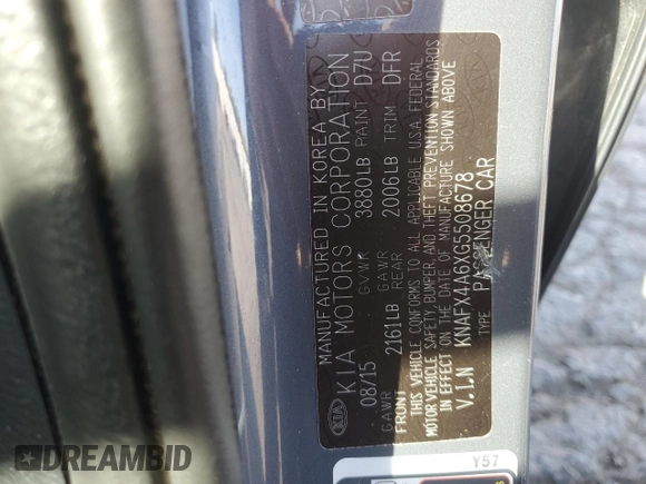 2016 Kia Forte LX z VIN KNAFX4A6XG5508678, wystawiony jako Copart lot #59153665 z przebiegiem 110 120 mil mil oraz Szkoda całkowita • Salvage title. Historia ofert i sprzedaży dostępna na DreamBid. Obrazek 13.