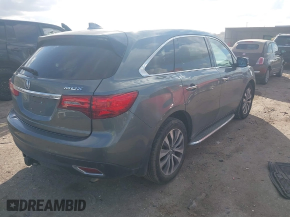 2014 Acura MDX Tech Pkg with VIN 5FRYD3H40EB017646, listed as a IAAI auction lot 41483117 with 123,667 mi miles. Bid and sale history available at carsss.com. Image 4.