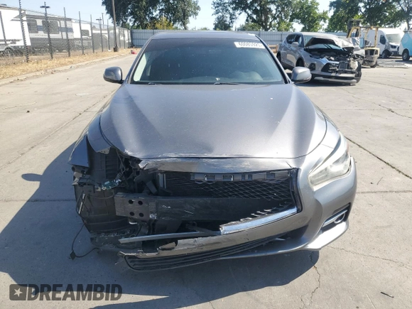 2014 Infiniti Q50 Premium with VIN JN1BV7AP2EM677469, listed as a Copart auction lot 61627125 with 106,670 mi miles and Salvage title. Bid and sale history available at DreamBid. Image 5.