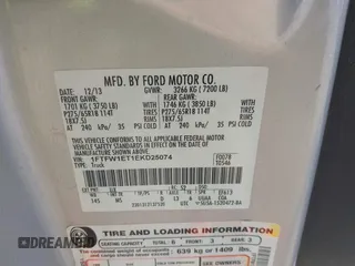 2014 Ford F-150 XL с VIN 1FTFW1ET1EKD25074, выставлен на аукционе IAAI как лот 42769253 с пробегом 180 886 миль миль и . История ставок и продаж доступна на DreamBid. Изображение 9.