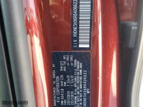2024 Kia Carnival SX with VIN KNDNE5H36R6406622, listed as a Copart auction lot 75756914 with 9,332 mi miles and Salvage Title. Bid and sale history available at carsss.com. Image 14.