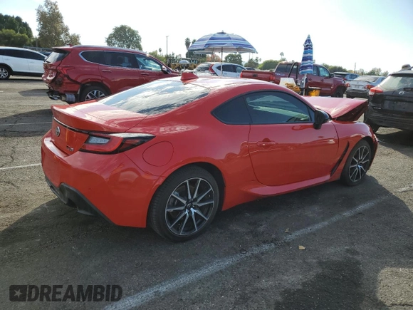 2023 Toyota GR86 with VIN JF1ZNBC11P8759329, listed as a Copart auction lot 80328044 with 10,616 mi miles and Salvage Title. Bid and sale history available at carsss.com. Image 3.