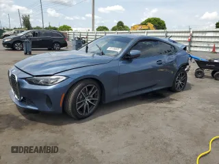 2021 BMW 4 Series 430i z VIN WBA53AP06MCF79573, wystawiony jako Copart lot #59136805 z przebiegiem 43 446 mil mil oraz Szkoda całkowita • Salvage title. Historia ofert i sprzedaży dostępna na DreamBid. Obrazek 1.